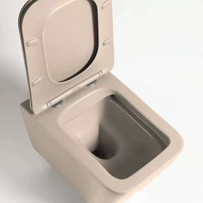 Унитаз Vincea Q-Line VT1-12MC безободковый, с крышкой микролифт, капучино матовый