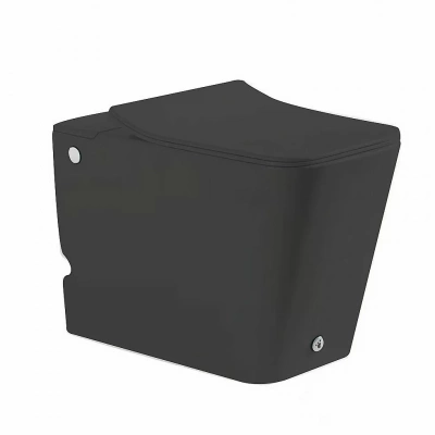 Унитаз SantiLine SL-5033MB безободковый, с крышкой микролифт, черный матовый
