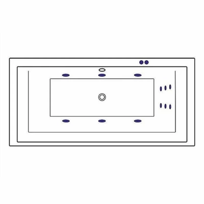 Ванна акриловая EXCELLENT Crown Grand LINE WAEX.CRG19.LINE.GL 190x90 белая с гидромассажем