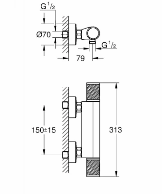 Смеситель для душа Grohe Grohtherm 1000 Performance 34827000