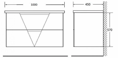 Тумба с раковиной BelBagno VITTORIA 2C SO 100 Pino