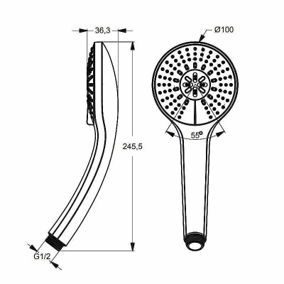 Душевая лейка Ideal Standard IDEALRAIN SOFT B9403AA