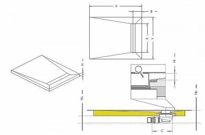 Душевой трап Radaway Steel 550 с поддоном под плитку 790х890