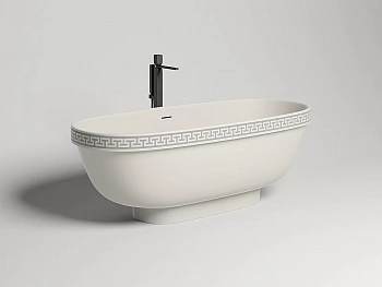 Ванна Salini Greca Meander S-Stone 103021MRH 180x80 белая/снаружи RAL матовая