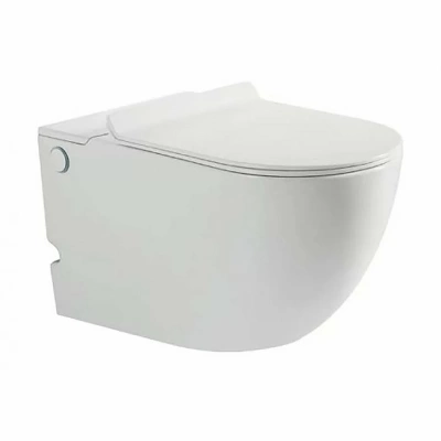 Унитаз подвесной SantiLine Selin SL-5031 безободковый, с крышкой микролифт, белый