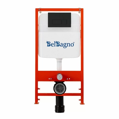 Инсталляция для унитаза BelBagno BB026 с кнопкой смыва BB044NERO