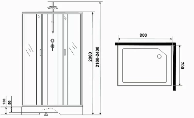 Душевая кабина Niagara Classic NG-43975-14QBKTG 90x70 с гидромассажем