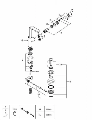 Смеситель для раковины Grohe Lineare New 23296001 хром