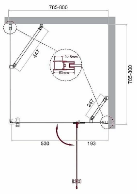 Душевой уголок BelBagno KRAFT A-12 80x80 прозрачный/хром