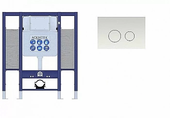 Инсталляция для унитаза Aquatek  INS-0000015 с кнопкой KDI-0000007 белая