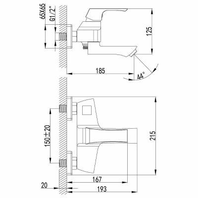 Смеситель для ванны Lemark Unit LM4514C