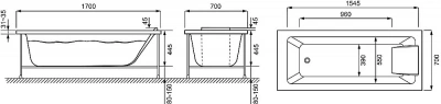Ванна акриловая Jacob Delafon SOFA 170x70