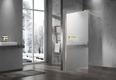 Душевое ограждение Vincea Walk-In VSW-1H100MRG 100 стекло зеркальное/профиль золото матовое