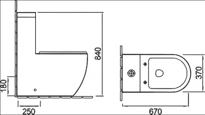 Унитаз-компакт SantiLine SL-5011SM-BD безободковый, с бачком, с крышкой микролифт, белый