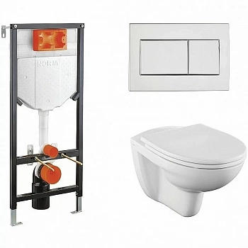 Унитаз Vitra Norm Fit 9773B099-7207 с инсталляцией, с крышкой микролифт, белый
