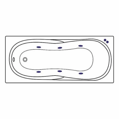 Ванна акриловая EXCELLENT Sekwana SOFT WAEX.SEK17.SOFT.BR 170x75 белая с гидромассажем