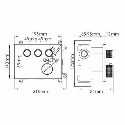 Смеситель для душа WasserKraft Elbe 7458 Thermo черный