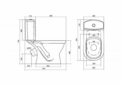 Унитаз-компакт Santek Алькор 1WH302196 с бачком, с крышкой