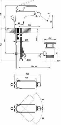 Смеситель для биде Ravak FLAT X070122