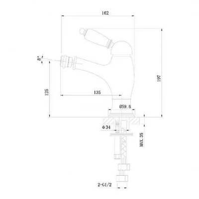 Смеситель для биде Caprigo ADRIA–Uno 02-533-VOT