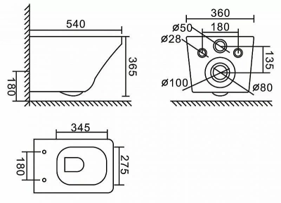 Унитаз подвесной BelBagno SELA BB3201CHR безободковый, с крышкой микролифт, с инсталляцией и кнопкой