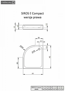 Душевой поддон Radaway Siros E Compact SBE8917-1L 90x80 белый