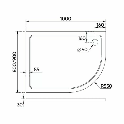 Душевой поддон Veconi Tezeo stone TZ11-10090A-01-19C3 100x90