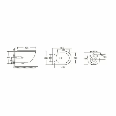 Унитаз подвесной CeruttiSpa ORLTER Aria MBF CT10017 безободковый, с крышкой микролифт, черный матовый