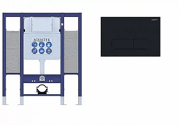 Инсталляция для унитаза Aquatek INS-0000015 с кнопкой KDI-0000017 черная матовая