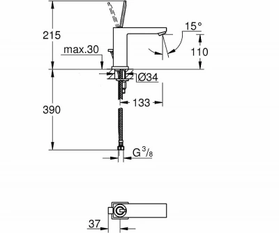 Смеситель для раковины Grohe Eurocube Joy 23658000