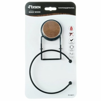 Полотенцедержатель Fixsen Magic Wood FX-46011 черный/светлое дерево