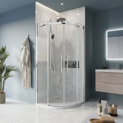 Душевой уголок BelBagno MARINO-R-2-90-C-Cr профиль хром/стекло прозрачное