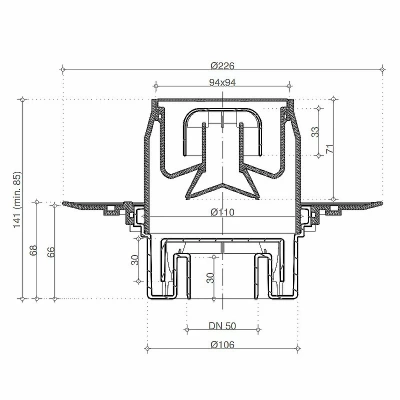 Душевой трап Pestan Confluo Standard 13000179 золото