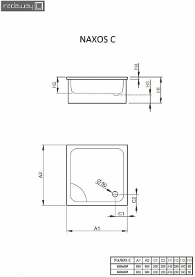 Душевой поддон Radaway Naxos C SNC9941-28 90x90 белый