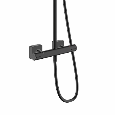 Душевая система Hansgrohe Vernis Shape с термостатом 26097670 матовый черный