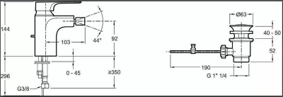 Cмеситель для биде Jacob Delafon ALEO+ E72316-CP