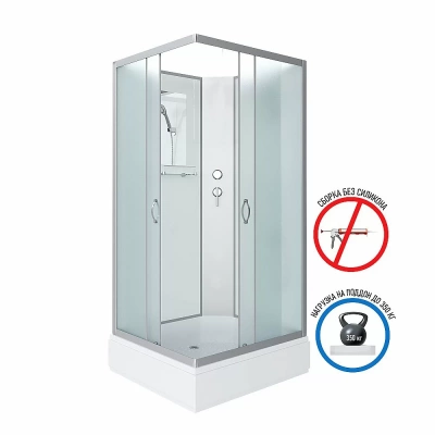 Душевая кабина Niagara Classic 330844QBK 100x80 стекло матовое/профиль серебро