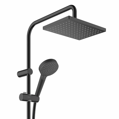Душевая система Hansgrohe Vernis Shape с термостатом 26097670 матовый черный
