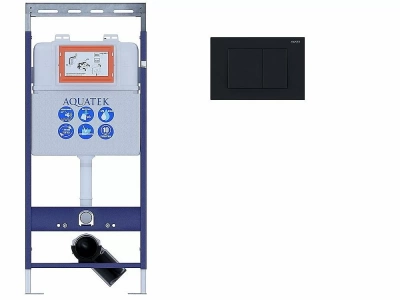 Инсталляция для унитаза Aquatek Easy Fix INS-0000009 с кнопкой KDI-0000012 черная матовая