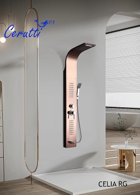 Душевая панель CeruttiSpa Celia RG 10406 розовое золото