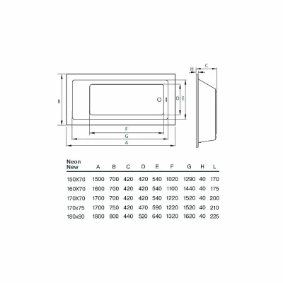 Ванна акриловая Koller Pool Neon 160x70 NEONNEW160X70 белая