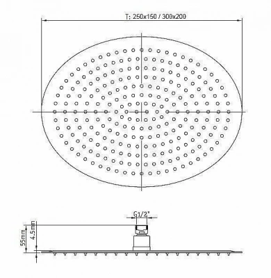 Верхний душ RGW Shower Panels SP-83-25 250x150
