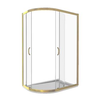 Душевой уголок Good Door JAZZ R-120-C-G стекло прозрачное/профиль золото