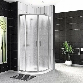 Душевой уголок BelBagno UNO-195-R-2-100-CH-CR 100х100 стекло шиншилла/профиль хром