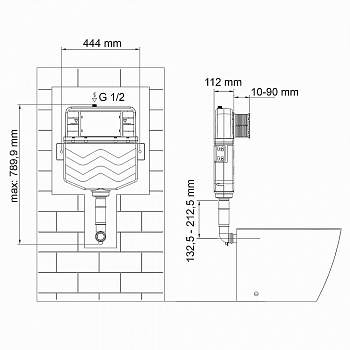 Бачок скрытого монтажа WasserKraft Aller 10 10TLT.031.ME.MG03 с кнопкой матовое золото