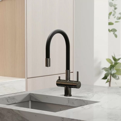 Смеситель для кухни Sancos Lucia SC4004GG вороненая сталь