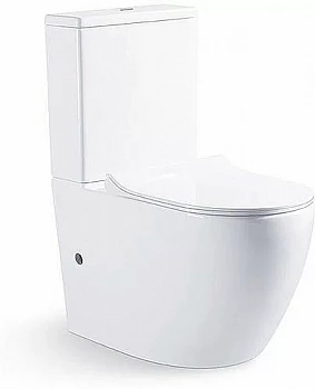 Унитаз-компакт Bravat GINA CX01008UW безободковый, с бачком, с крышкой микролифт