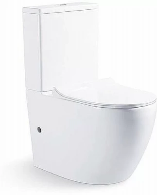Унитаз-компакт Bravat GINA CX01008UW безободковый, с бачком, с крышкой микролифт