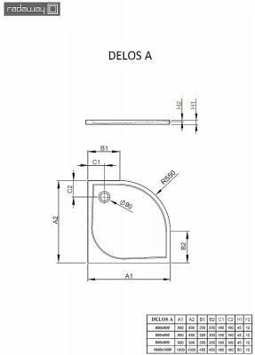 Душевой поддон Radaway Delos A SDA1010-01 100х100 белый