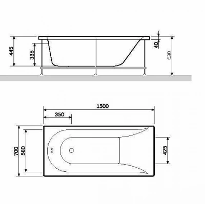 Ванна акриловая AM.PM Spirit W72A-150-070W-A2 150х70